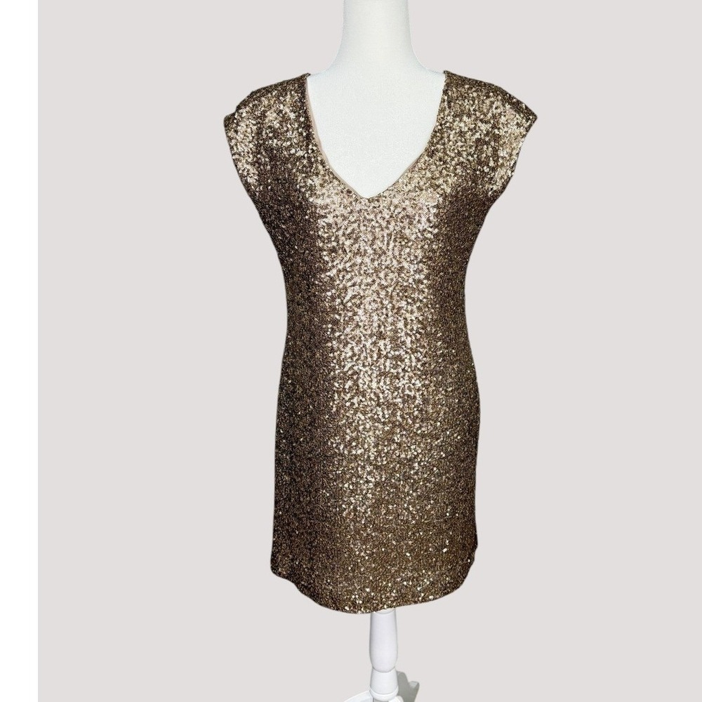 Sara Gambarelli Gold Sequin Open Back Dress Size 42 Size 6/8